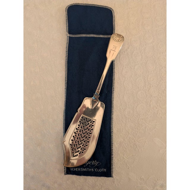 1837 Antique Sterling Silver English Fish Slice/Server London For Sale - Image 12 of 13