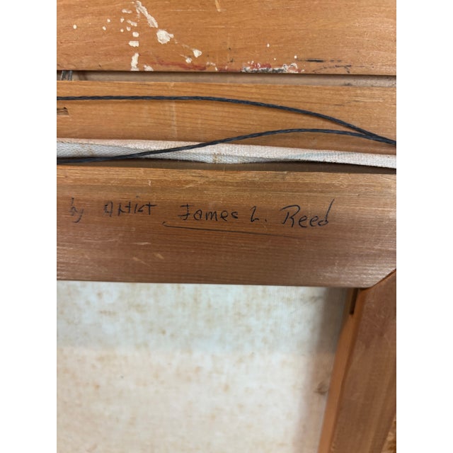 American Vintage 1971 Signed James L. Reed Original Oil Painting – Framed Canvas – American Landscape For Sale - Image 3 of 10