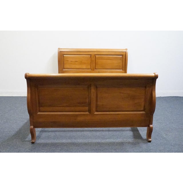 Ethan Allen Ethan Allen Country French Collection Solid Birch Full Size Sleigh Bed 26-5611 - Fruitwood Finish For Sale - Image 4 of 8