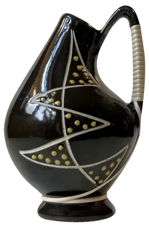 Danish Modernist Ceramic Vase in Black Glaze from Søholm, 1950s