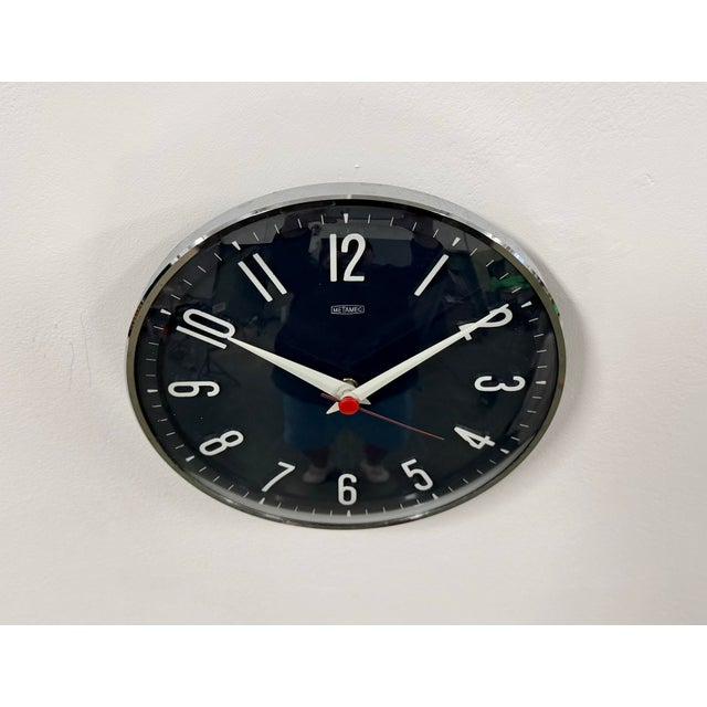 Vintage Dark Blue Wall Clock from Metamec, 1970s For Sale - Image 4 of 18