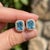 Contemporary Swiss Blue Topaz Studs Earrings | December Birthstone Studs | Dainty Minimalist Beautiful Gemstone Studs - A Pair For Sale - Image 3 of 3
