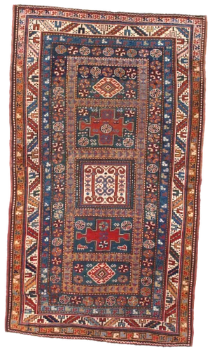 Pasargad NY Antique Russian Shirvan Lamb's Wool Rug - 3'7" x 6'
