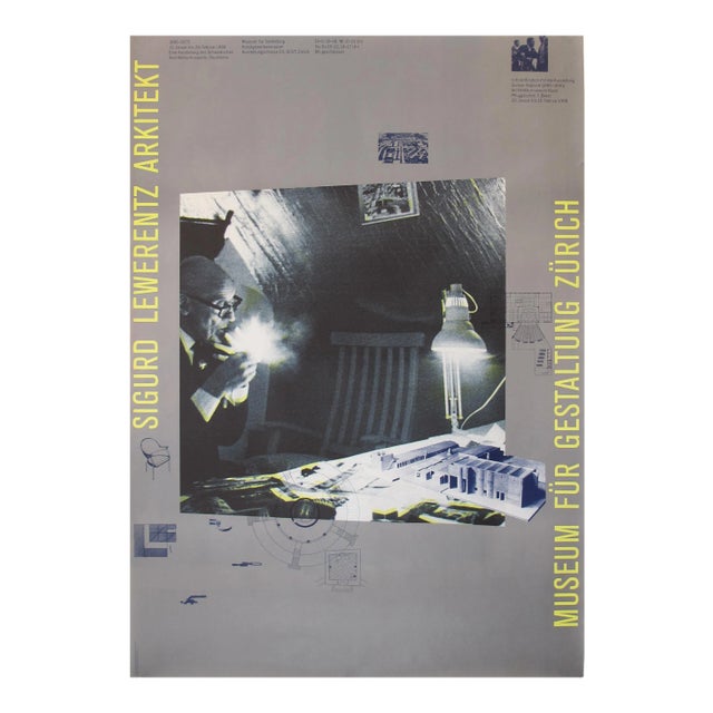 1988 Original Swiss Architecture Poster - Sigurd Lewerentz Arkitekt For Sale