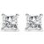Two gorgeous white princess cut diamonds sit in a prong setting on these sparkling stud earrings. Crafted in lustrous 14kt...