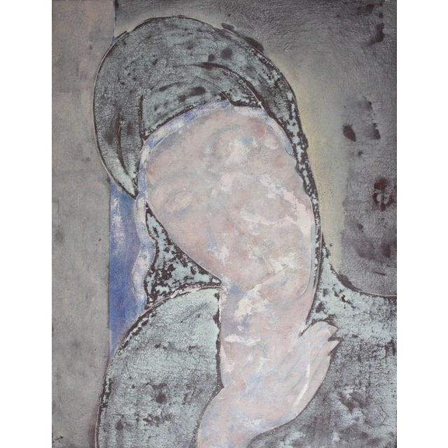 Created in his studio on the Greek island of Paxos in 2004, this Madonna, painted in the ancient technique of egg tempera,...