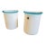 Two 1980s Mid-Century Modern White and Turquoise Murano Glass Bed Lamps by Itre For Sale