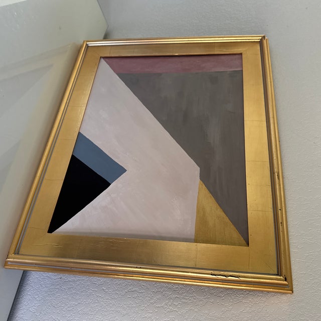 Original Geometric Abstract Acrylic Painting in Plein Aire Frame For Sale - Image 4 of 4