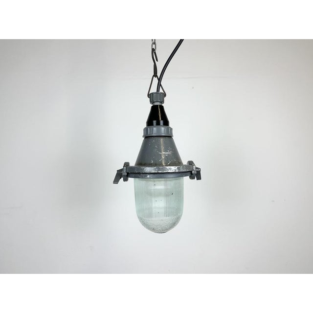 Industrial Grey Pendant Light, Former USSR, 1960s For Sale - Image 16 of 16