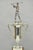 Vintage 1970s Art Deco Silver Metal Marble & Wood Figural Golf Trophy Award Cup For Sale - Image 4 of 17