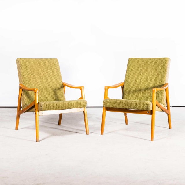 Original Armchairs in Lime Green by Jaroslav Smidek, 1950s, Set of 2 For Sale - Image 11 of 11