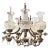 Turn back time with this 1950-60s Victorian style chandelier in antique brass and etched champagne hue glass globes, 5...
