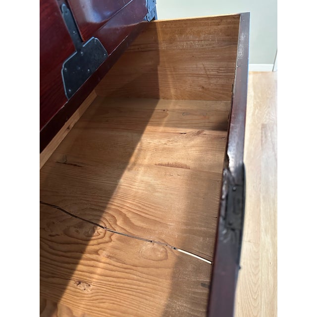 Antique Meji Period Three Section Japanese Isho Tansu Clothing Chest For Sale - Image 10 of 14