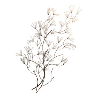 Vintage 1970s Curtis Jere Floral Wall Sculpture For Sale
