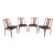 Danish Mid-Century Modern Oiled Walnut Cane Back Side Dining Chairs - Set of 4 For Sale