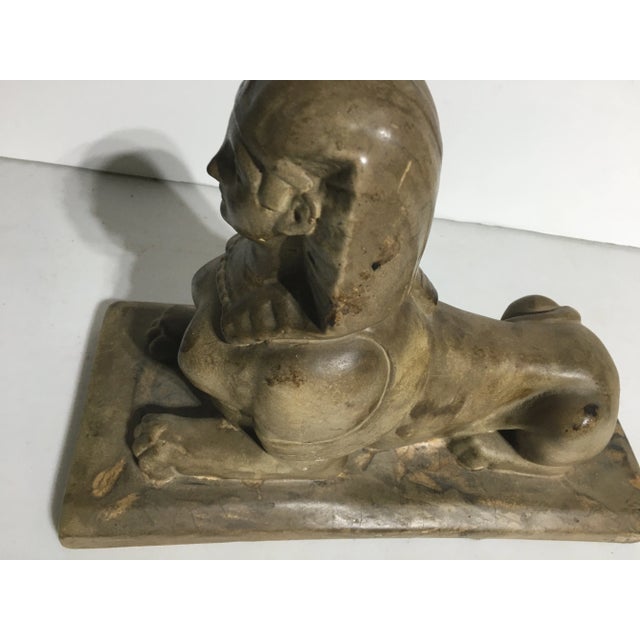 Brown 1980s Caste Polymer Sphinx For Sale - Image 8 of 9