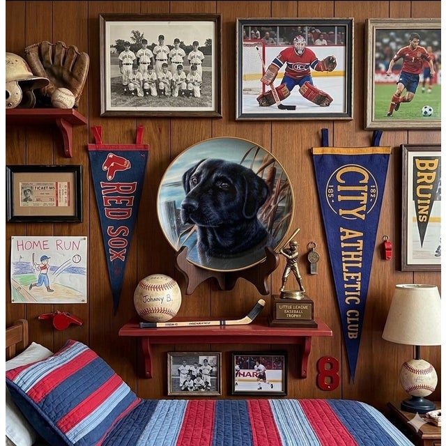 American Fine Porcelain Franklin Mint Labrador Plate – Limited Edition Art Plate for Ralph Lauren Club Room, Boy’s Room, Hunting Theme- See Pics! For Sale - Image 3 of 5