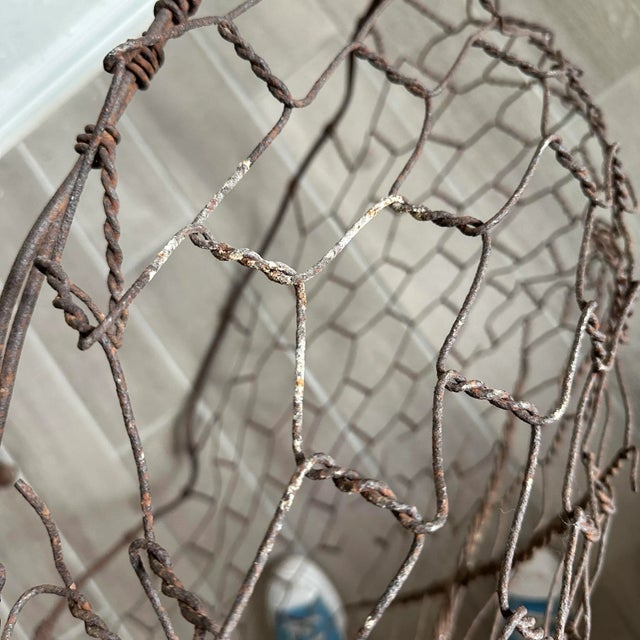 Early 20th Century Vintage Large Wire Basket For Sale - Image 9 of 10