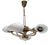 Mid-Century Czech Brass and Milk Glass 6-Light Chandelier, 1960s For Sale