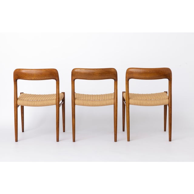 1960s Vintage Model 75 Chairs in Oak by Niels Otto Møller, 1950s, Set of 6 For Sale - Image 5 of 11
