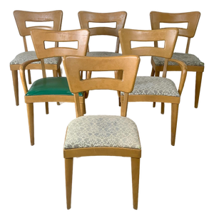 Vintage Heywood-Wakefield "Dog Bone" Dining Chairs - Set of 6