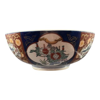 Mid 20th Century Large Imari Hand Painted Bowl For Sale