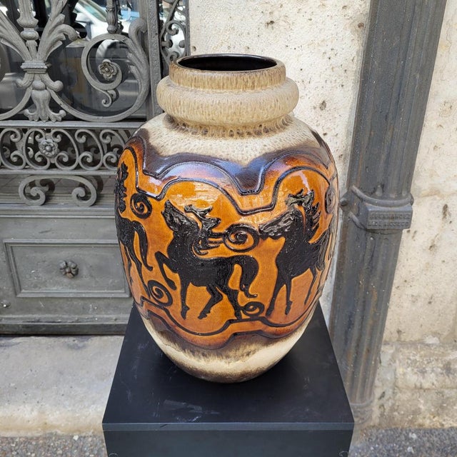 Large Model 286-51 Equestrian Vase from Scheurich Keramik, Germany, 1960s For Sale - Image 9 of 18