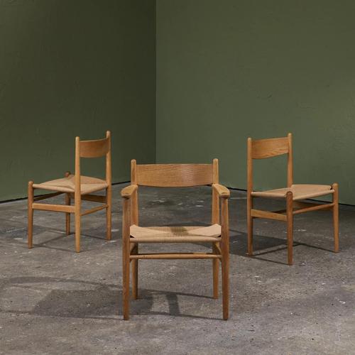 Model CH36 and CH37 Dining Chairs in Oak and Papercord by Hans J. Wegner for Carl Hansen, Denmark, 1960s, Set of 8 For Sale - Image 6 of 16