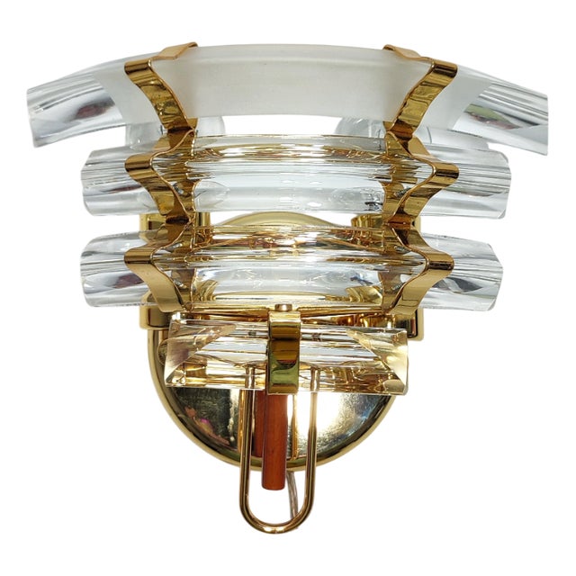 Crystal Wall Lamp Italy, 1980s For Sale