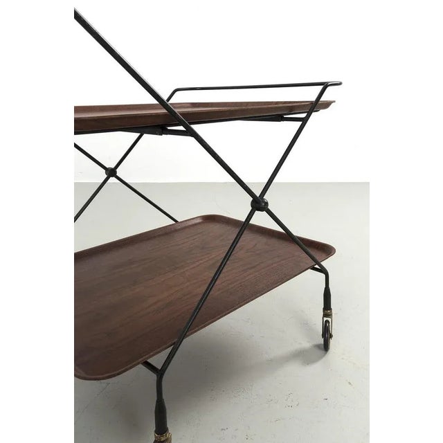 Brown Vintage Service Trolley by Paul Nagel For Sale - Image 8 of 11