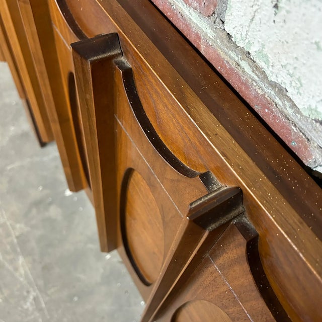 Brutalist Tabago Full Headboard With Mirrors. For Sale - Image 9 of 10