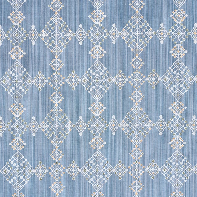 Not Yet Made - Made To Order Sample - Schumacher Kalindi Embroidery Fabric in Denim For Sale - Image 5 of 5