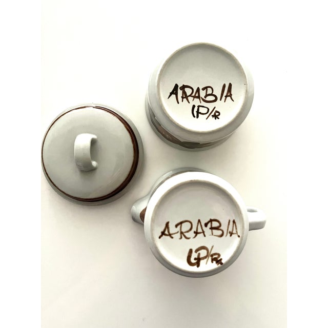 1970s Vintage 1970s Arabia of Finland Rosmarin Brown Creamer and Sugar Bowl Set For Sale - Image 5 of 5