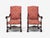 Baroque Baroque Style, Large Armchairs, Carved Wood, Red Damask, England, 1920s For Sale - Image 3 of 16