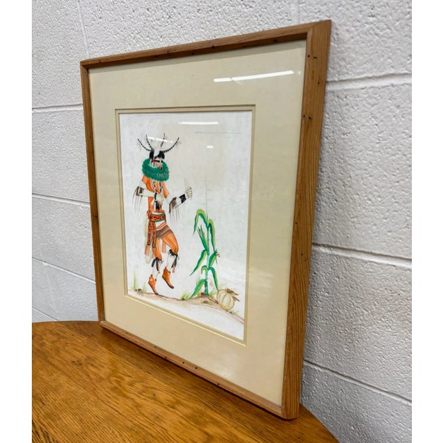 Vintage Original Watercolor “The Zuni Corn Dancer” by Percy Sandy