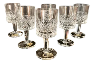 Lead Crystal Wine Glasses with Diamond Pattern from Barthmann, West Germany, 1970s, Set of 6