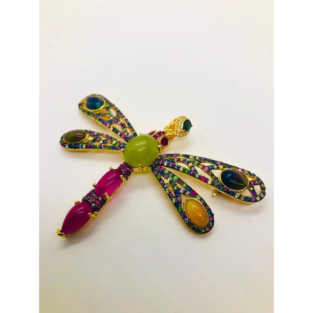 Baroque Bochic “Orient” Vintage Multi Color Sapphire Sapphire & Ruby Brooch Set In 18K For Sale - Image 3 of 10