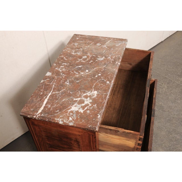 Wood 18th C. Veneer W/ Marble Top Chest, Italy For Sale - Image 7 of 10