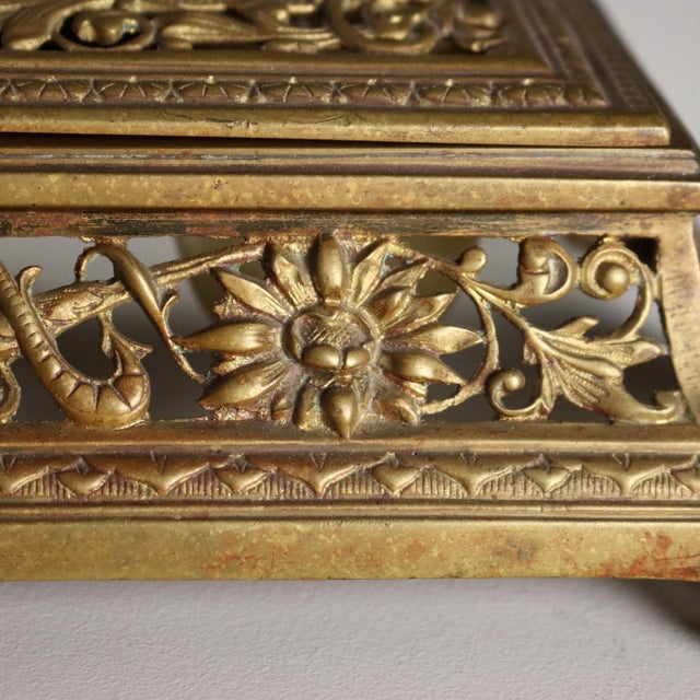 Carved Gilt Bronze Inkwell For Sale - Image 4 of 13