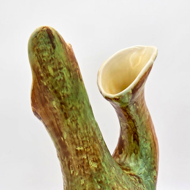 Green Richard Ginori San Cristoforo 1952 Italian Ceramic Twin-Neck Vase For Sale - Image 8 of 14
