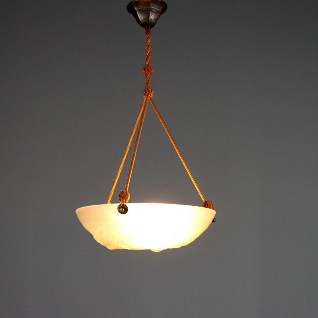 Vintage Italian Artistar Chandelier in White Glass, 1950s For Sale - Image 9 of 9