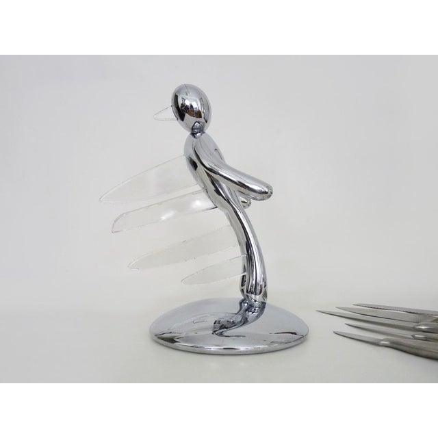 1990s Knives and Knife Block by Raffaele Iannello for Viceversa, 1991, Set of 5 For Sale - Image 5 of 11