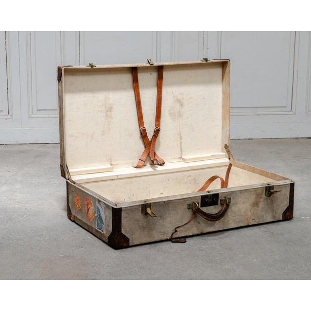 Textile Vintage Suitcase from Hermès, 1920s For Sale - Image 7 of 10