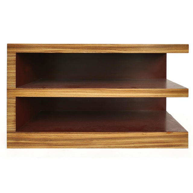 Zebra Wood Tiered Low Bookcase Side or End Table Chairish