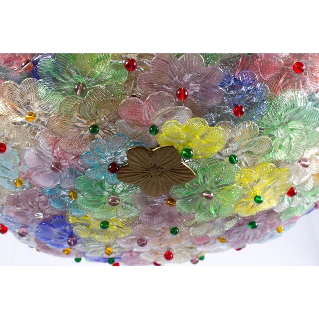 Murano Glass Flowers Basket Ceiling Light, 1950s For Sale - Image 10 of 15