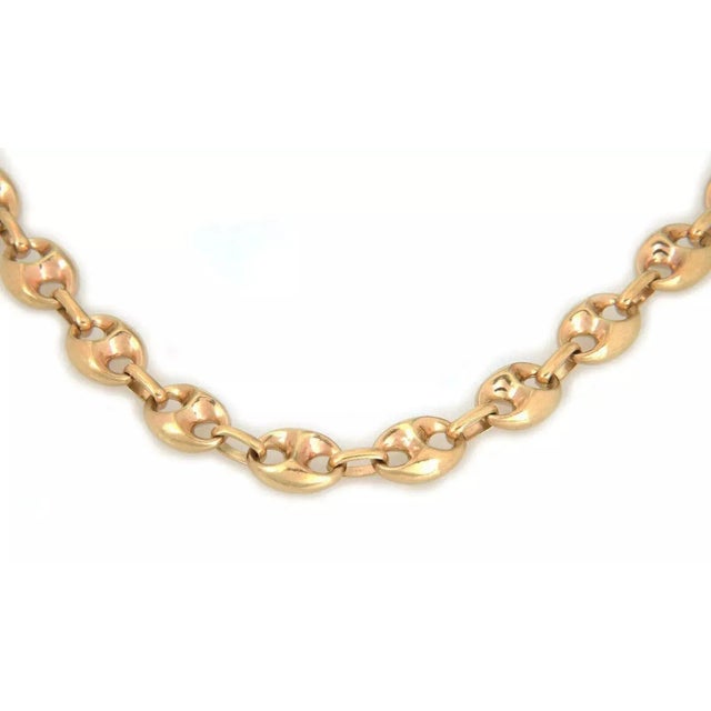 Contemporary Late 20th Century Mariner Puff Link 14k Yellow Gold Necklace For Sale - Image 3 of 5