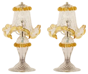 Italian Table Lamps in Murano Glass, 2000s, Set of 2