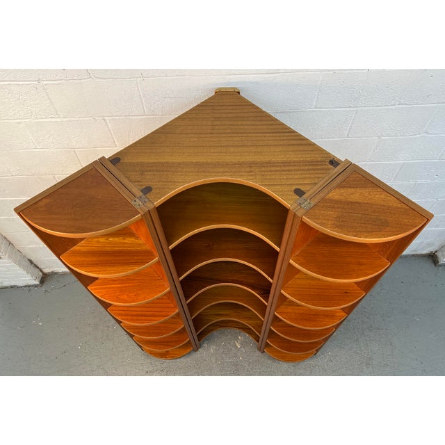 Mid 20th Century Vintage Danish Modular Curved Teak Shelving Unit For Sale - Image 5 of 18
