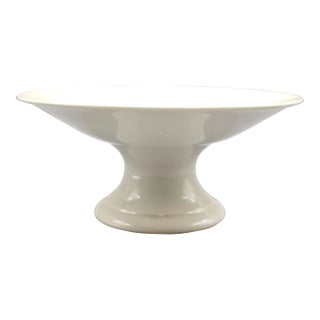 Antique American White Ironstone Footed Compote Serving Dish For Sale