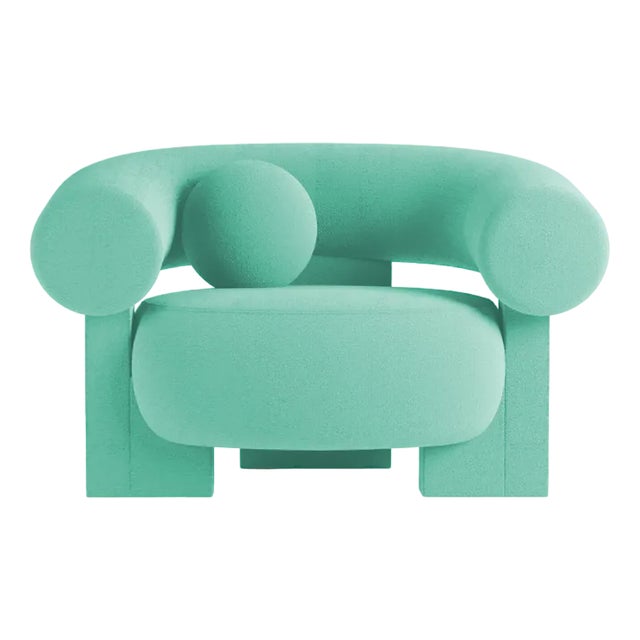 Cassete Armchair in Boucle Teal by Alter Ego for Collector For Sale